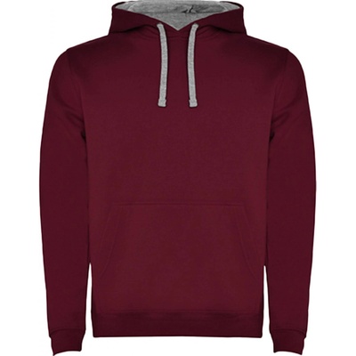 Urban pánska mikina s kapucňou červená Maroon sivá Marl