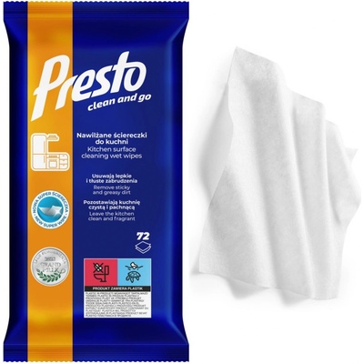 PRESTO CLEAN vlhčené utierky - KUCHYŇA 72 ks