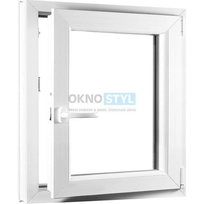 OKNOSTYL.cz jednokřídlé plastové okno otvíravo-sklopné pravé REHAU 6500 x 8000 mm Bílá
