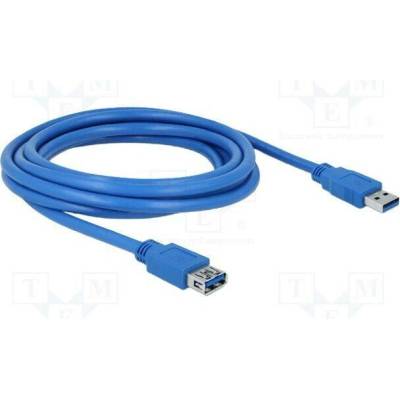 Delock 82540 USB A zásuvka USB A vidlice zlacený 3m modrý