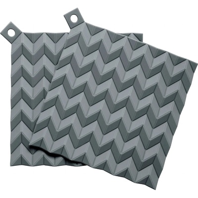 RIG-TIG Кухненска кърпа и подложка ЗАДЪРЖАНЕ 19 см, комплект от 2 бр. , сив, силикон, rig-tig (rigz00208)