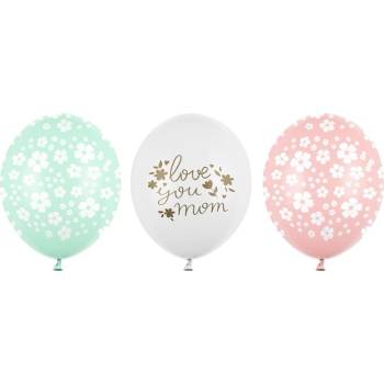 Party Deco Летексови Балони "Love You Mom" 30см - (1 пакет / 3 бр. )