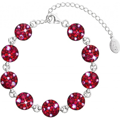 Evolution Group strieborný náramok so Swarovski krištáľmi červený 33048.3 cherry