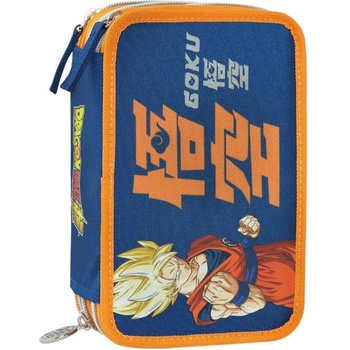 Ученически несесер DragonBall Goku Blue/Orange със съдържание и 3 отделения (73349)