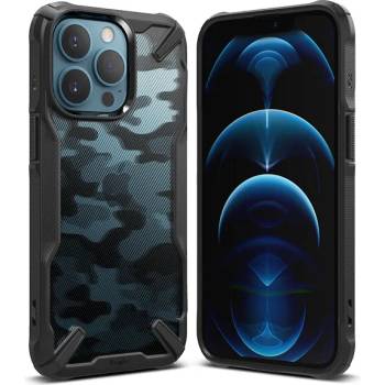 Ringke Противоударен Хибриден Калъф за iPhone 13 Pro, RINGKE Fusion X Camouflage Case, Черен (8809818843739)