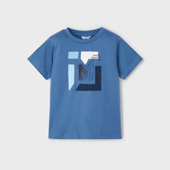 MAYORAL Тениска къс ръкав embossed "m" в син цвят за мини момче Майорал