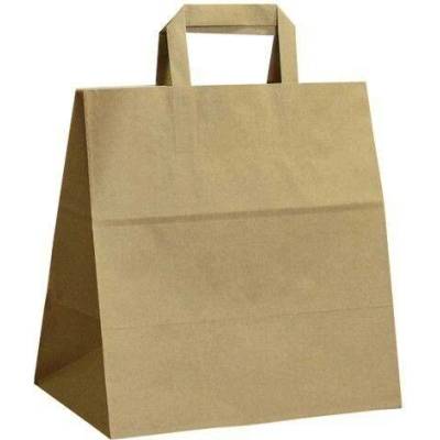 Papírová taška hnědá Takeaway 260x170x250 mm s plochým uchem