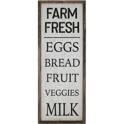 Nástěnná dřeváná cedule Farm Fresh – 30*2,5*81 cm - Chic Antique