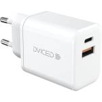 Dviced Wall charger 35W GaN 1 USB-A, 1 USB-C EU w cable - White (DV221008) - officeshop