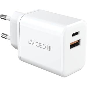 Dviced Wall charger 35W GaN 1 USB-A, 1 USB-C EU w cable - White (DV221008) - officeshop
