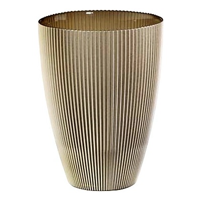 Váza BURA béžová s ryhovaním H24 cm