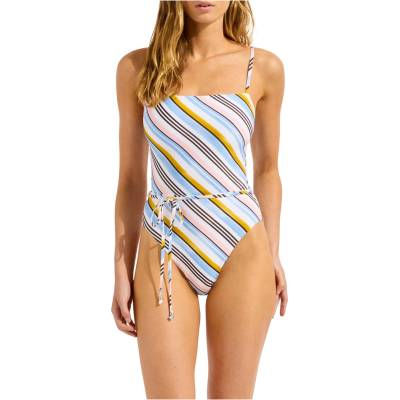 Seafolly Дамски бански костюм Seafolly Women's Kai Square Neck One Piece Swimsuit - Powder Blue - размер 34 (EU) (150-6780-0112)