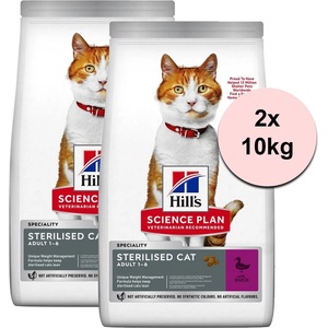 HILL'S Hill s Science Plan Feline Sterilised Cat Adult Duck 2 x 10 кг