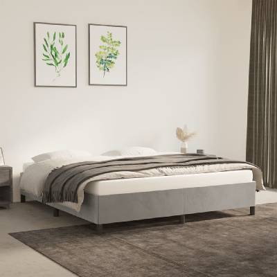 Nábytek XL 347330 Rám postele bez matrace světle šedý samet
