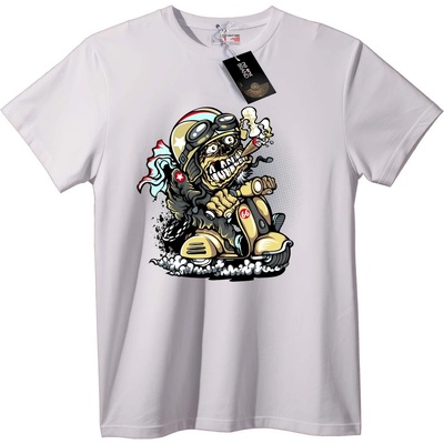 NOONEBRAND Тениска Зомби Скутерист - 7XL, Black