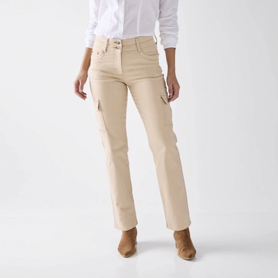 Blancheporte Rovné cargo džínsy béžová