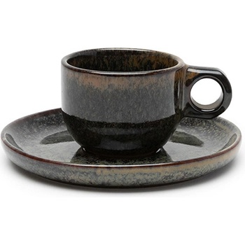 Serax Surface Чаша за еспресо с чинийка, 100 мл, черно-сива (B5116224B)