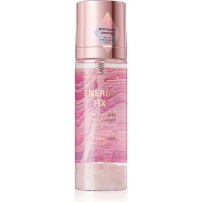 Makeup Revolution Crystal Aura Energy Fix спрей за фиксация с розова вода 85ml