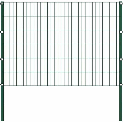 vidaXL Plotový panel se sloupky železný 176,5 x 120 cm zelený