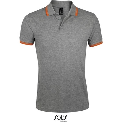 Sol's Pasadena Men pánske polo tričko sivé mel. oranžové