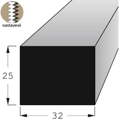 Lať podkladová 32x25mm, délka 240cm, nastavovaná