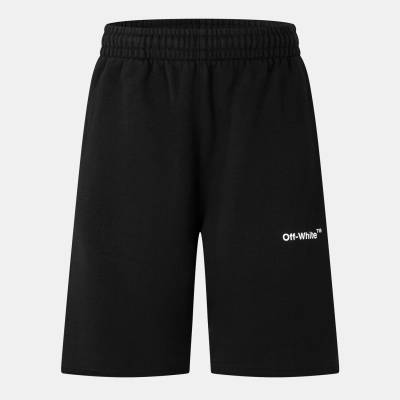 OFF WHITE Поларени къси панталони OFF WHITE Men's Diag Cotton Arrow Motif Fleece Jogger Shorts - Black/White