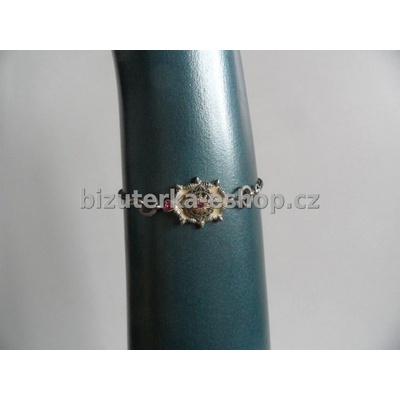 Bizuterka-eshop.cz stříbrná patina růžové kamínky BZ-04186