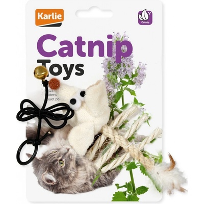 Karlie hračka kostra myši s Catnipem 20x9x5cm