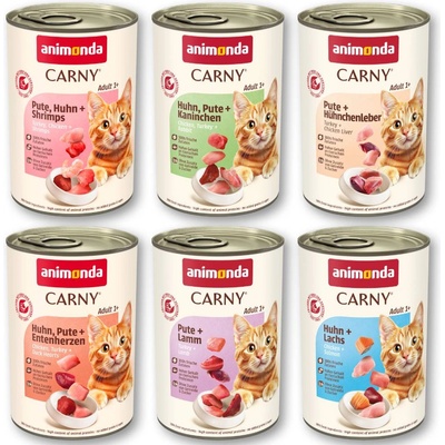 Miešané výhodné balenie animonda Carny Adult 12 x 400 g - hydinové kreácie (6 druhov bez hovädzieho)