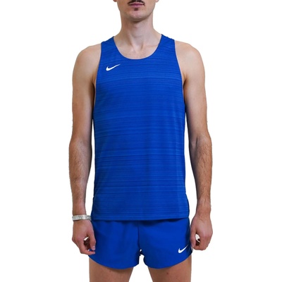 Nike Потник Nike men Stock Dry Miler Singlet Син Velikost XS