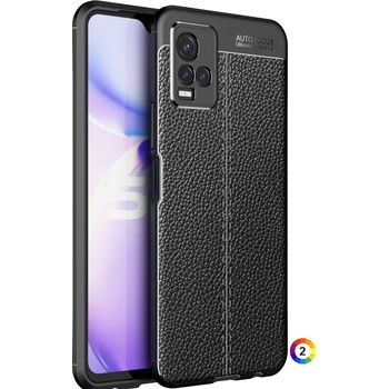 Image 1 of vivo Y33S Удароустойчив Litchi Skin Калъф и Протектор