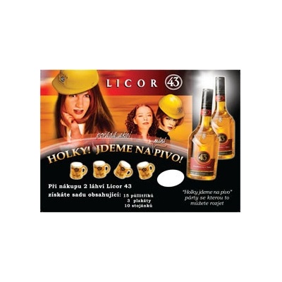 Licor 43 31% 1,4 l (dárkové balení minipivo 2 x 0,7 l + 15x panák)