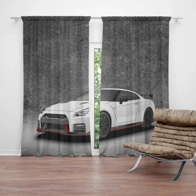 Sablio Závěs Nissan GTR 35 Sivý: 2ks 140x250cm