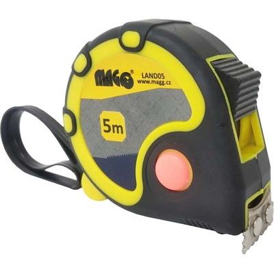 MAGG Svinovací metr 5 m x 19mm guma/plast, magnet LAND05