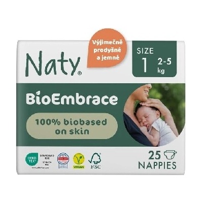 Naty BioEmbrace pre novorodencov 2-5 kg 25 ks
