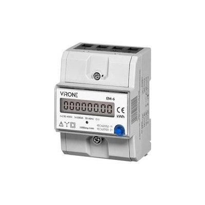 ORNO Trojfázový elektromer 80A DIN TH 35mm EM-6