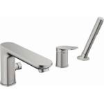 Duravit Wave - Смесител за ръба на ваната, монтаж с 3 отвора, матирана неръждаема стомана WA5260000070 (WA5260000070)