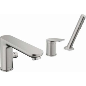 Duravit Wave - Смесител за ръба на ваната, монтаж с 3 отвора, матирана неръждаема стомана WA5260000070 (WA5260000070)