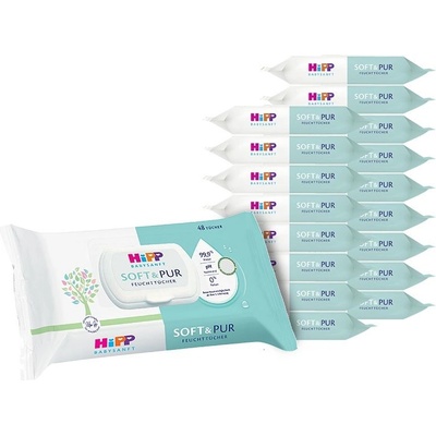 HiPP Babysanft vlhčené obrúsky Soft & Pur s viečkom 18 x 48 ks