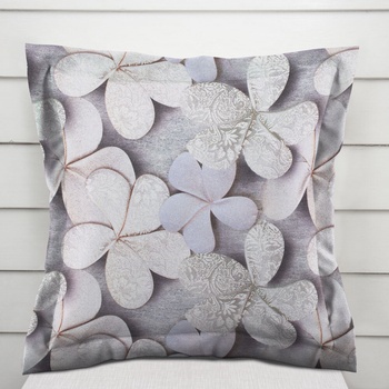 Biante PML-032 s lemom designová kvety na sivom 40 x 40 cm