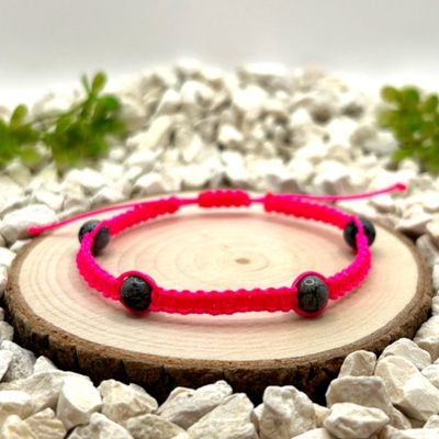 Certom Macramé náramek s vločkovým obsidiánem 0268