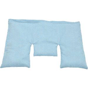 TORF Възглавница за врата с пшенично зърно, светло синьо-бял каре, 40 x 25 см