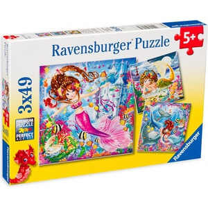 Ravensburger Пъзел Ravensburger от 3 x 49 части - Чаровни русалки (08063) - baby