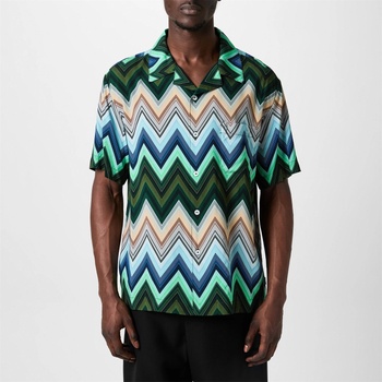 Missoni Men's Short-Sleeve Patterned Shirt - Green SM9LQ