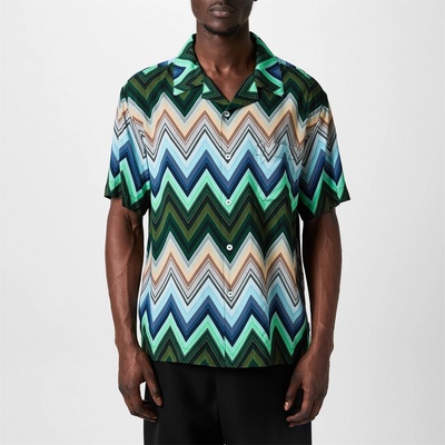 Missoni Men's Short-Sleeve Patterned Shirt - Green SM9LQ