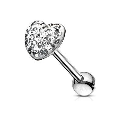 Šperky4U piercing do jazyku srdce PJ01059-C