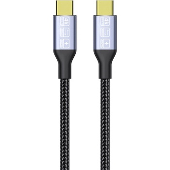 DeTech Кабел DeTech, Type-C - Type-C, 100W, 4K, 20GB/s, PD, 1.0m, Черен - 18382 (18382)