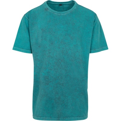 Build Your Brand pánské tričko Acid Washed Teal černá