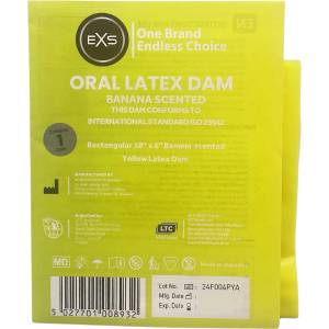 EXS Condoms Oral Latex Dams Flavoured Banana 1pc
