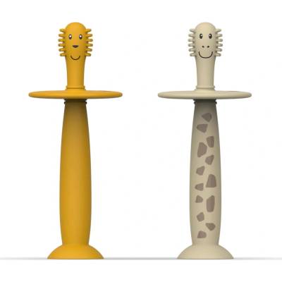 Matchstick Monkey Tréninkový zubní kartáček se zarážkou Giraffe and Lion